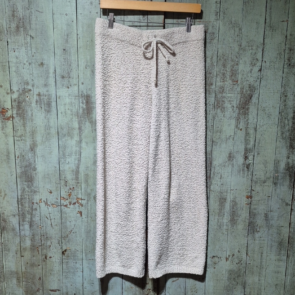 Olivia Sky Textured Cream Wide Leg Pants